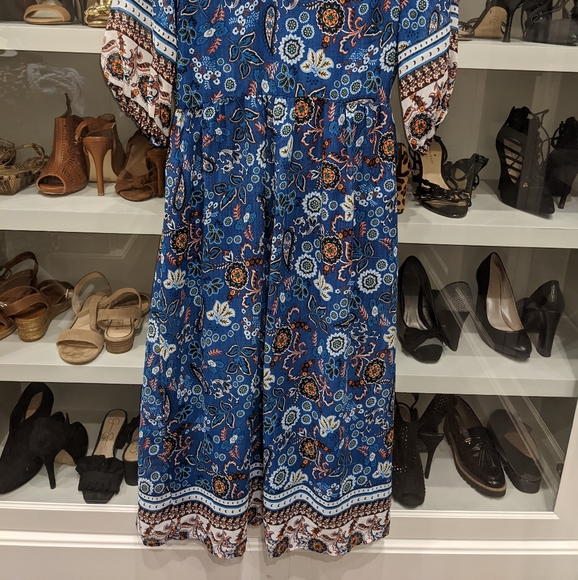 Navy Paisley print dress - Picture 4 of 4